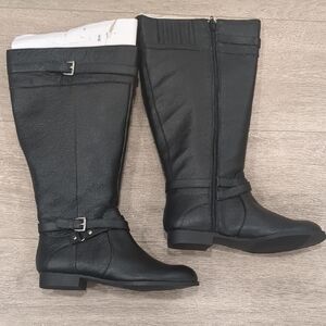 Brand New - Black Knee-High Leather Women's Boots